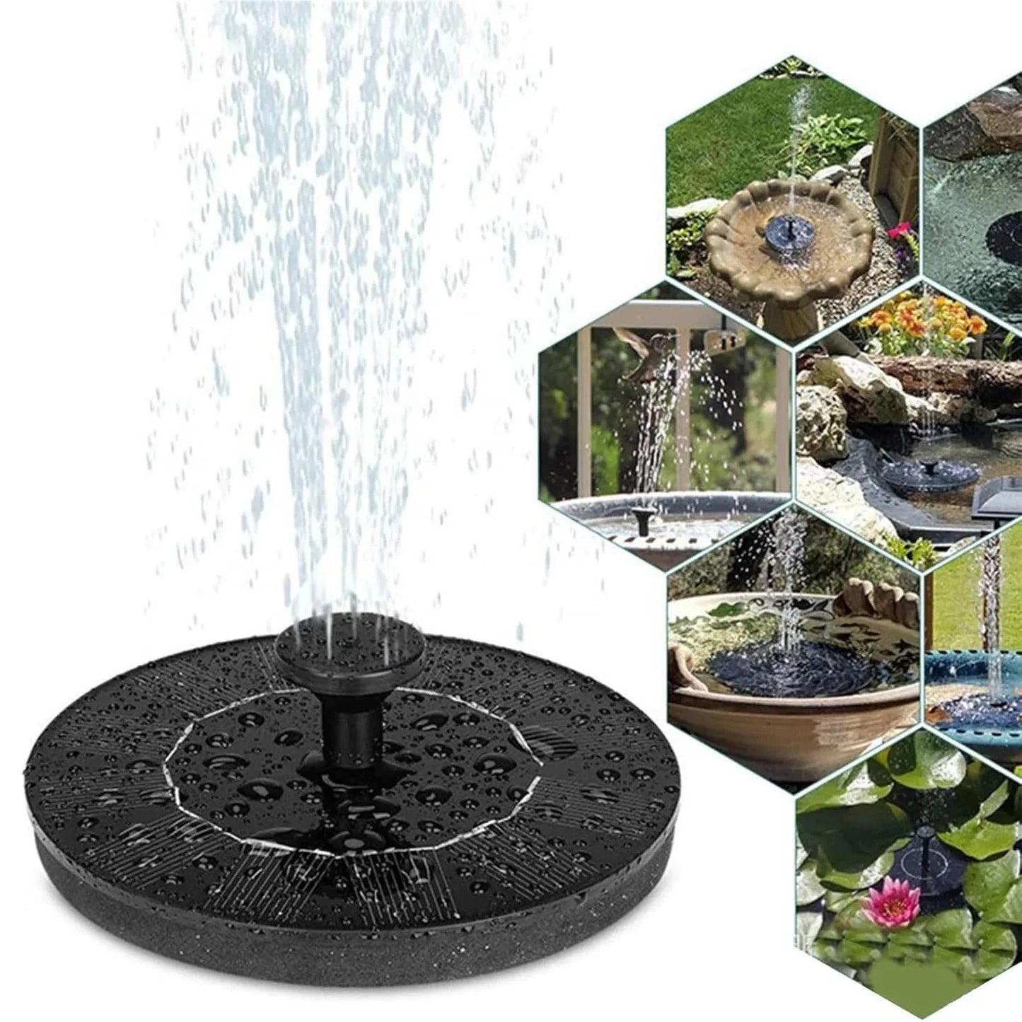 Solar Fountain Pump - Outdoor Floating Water Fountain for Ponds, Pools & Gardens