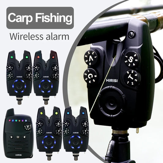 Hirisi S4 Carp Fishing Alarm Set - Anti-Theft Bite Indicators 1+4 Tackle System for Carp Angling