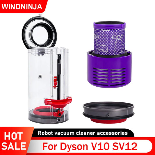 HEPA Filter Kit for Dyson V10 SV12 - Dust Bin Lid Replacement Accessory for Vacuum Cleaner Spare Parts