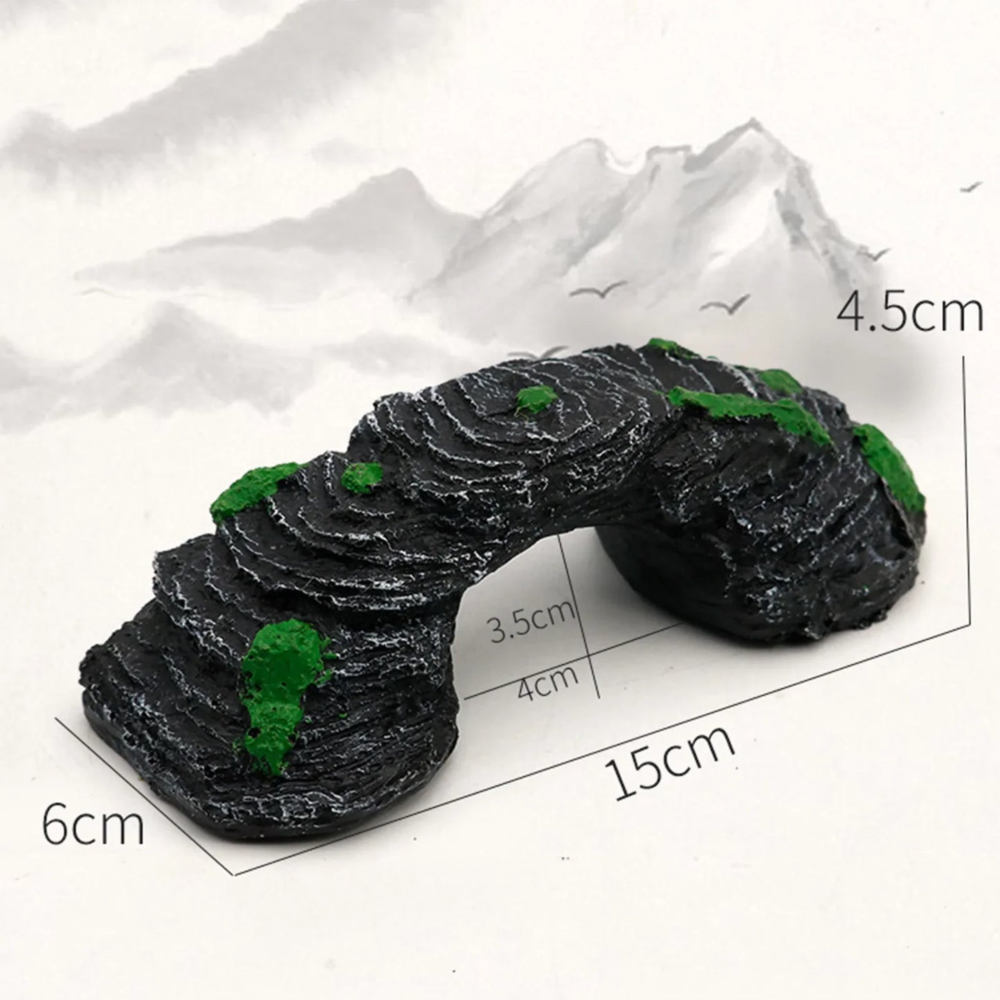 Fish Tank Resin Bridge Decoration — Artificial Aquarium Landscape Ornament & Cave Accessory for Aquatic Pets