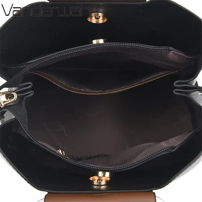 Luxury Women’s Leather Handbag – Large Capacity Shoulder & Crossbody Designer Bag