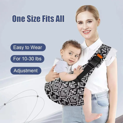 Adjustable Baby Carrier Crossbody Wrap - Portable Toddler Hip Seat Sling Bag for Travel & Newborns