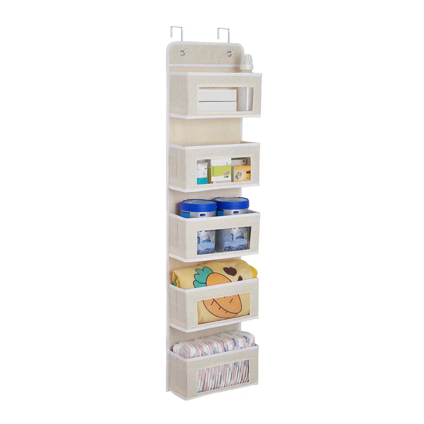 Over The Door Hanging Organizer - 1/3/4/5 Pocket Wall Mounted Storage Rack for Bathroom, Dorm & Clothes