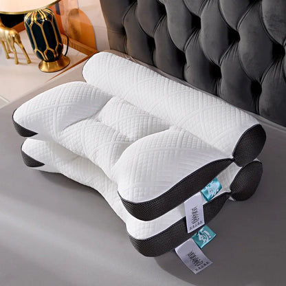 Sleep Neck Care Pillow – Zoning Design Low Pillow for Adults, Washable Knitted Pillow Core for Home & Hotel Use