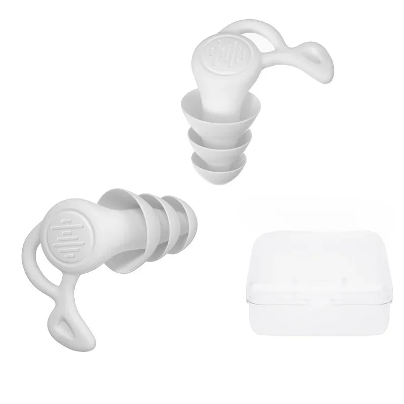 3-Layer Reusable Silicone Earplugs – Waterproof Noise-Cancelling Ear Plugs for Sleeping, Swimming, Diving & Surfing