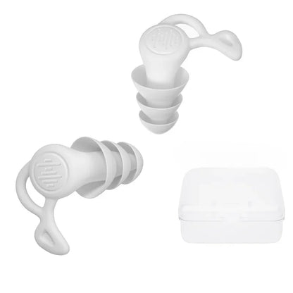 3-Layer Anti-Noise Silicone Earplugs – Reusable Waterproof Swimming & Sleeping Ear Protectors for Diving, Surfing & Comfort Fit