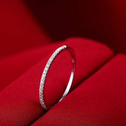 925 Sterling Silver Eternity Band Ring - CZ Diamond Promise Engagement Wedding Jewelry for Women & Men