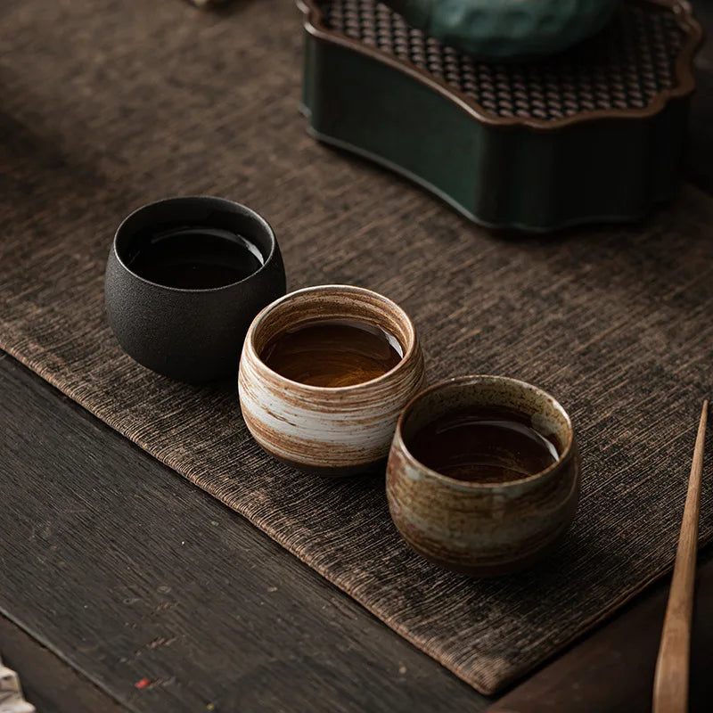 Japanese Handmade Stoneware Tea Cup – Small Kung Fu Single Teacup Vintage Style