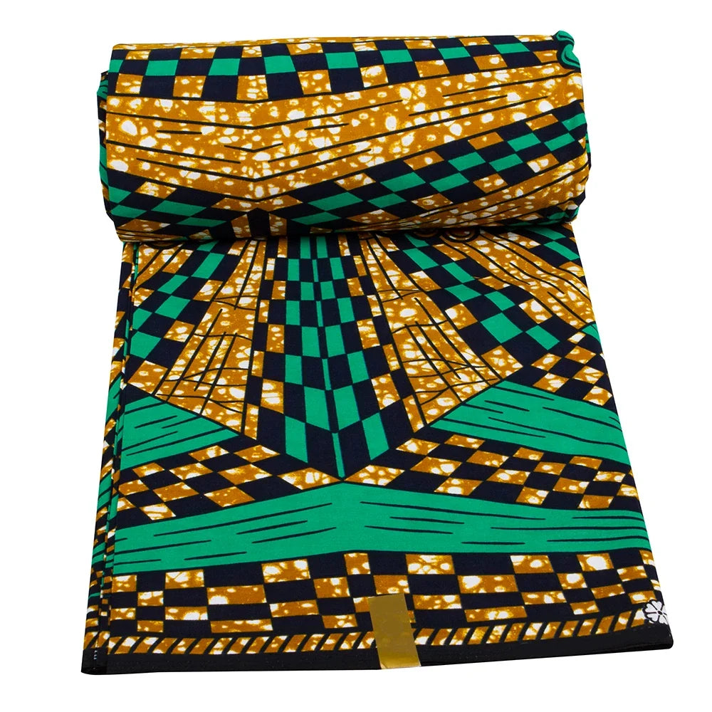 African Ankara Wax Fabric - Real Cotton Diamond Print for Party Dress & DIY Sewing