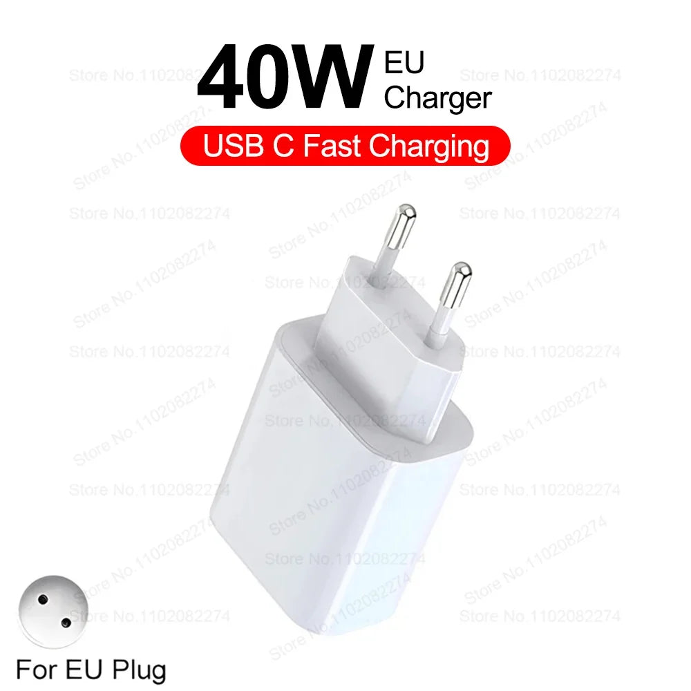PD 40W Fast Charger - USB-C Charging Cable for iPhone 16/15/14/13/12/11 Pro Max, Plus & iPad Air