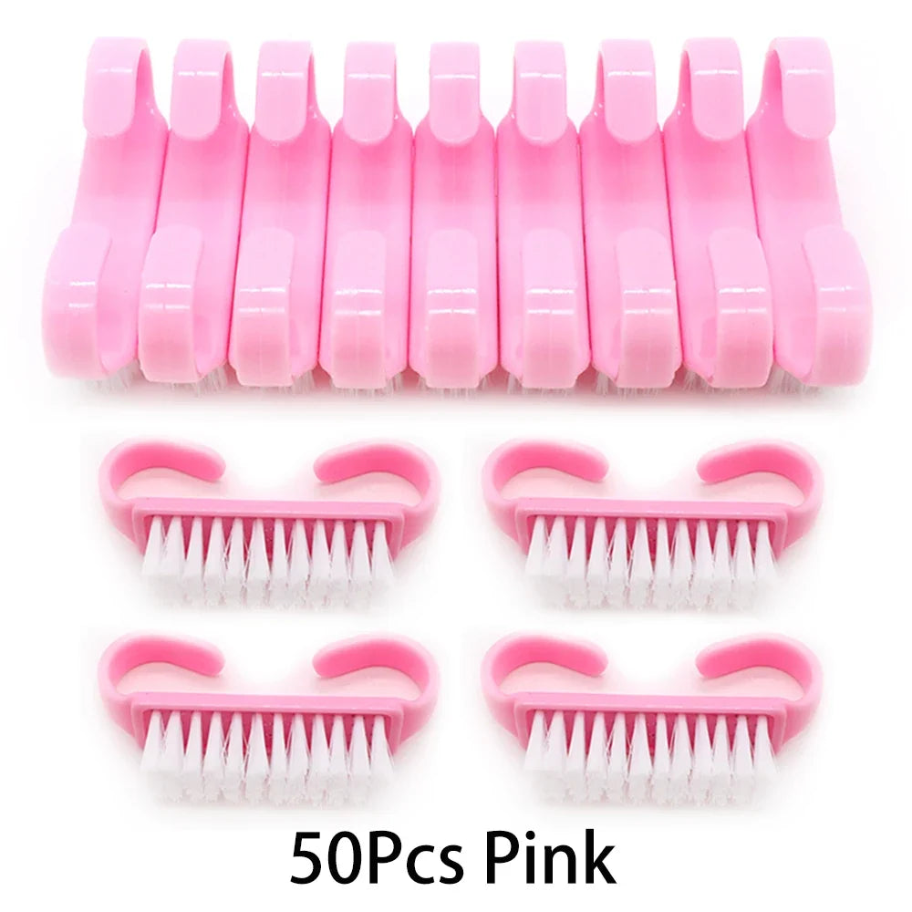 10/20/50/100pcs Nail Cleaning Brush Set - Handle Grip Fingernail Scrubber Tools for Men & Women Manicure Care