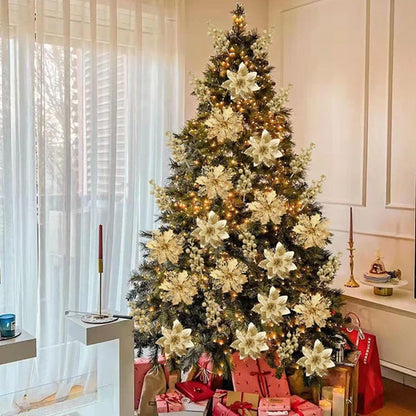 22PCS Christmas Decoration Set – Artificial Flowers & Berry Bouquet Ornaments for Tree, Home Decor, and Holiday Gifts
