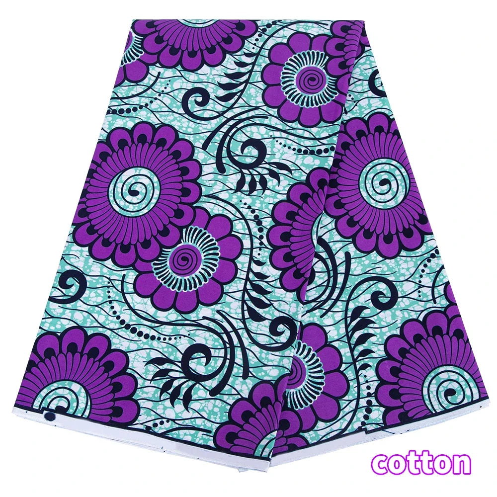 African Ankara Wax Print Fabric - 100% Cotton Real Wax African Patchwork Material for Dresses A-29