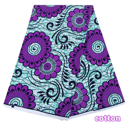 African Ankara Wax Print Fabric - 100% Cotton Real Wax African Patchwork Material for Dresses A-29