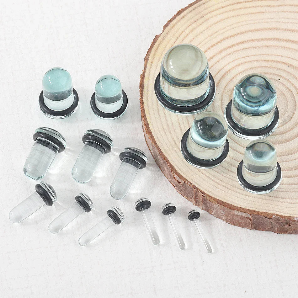 Glass Ear Tunnels & Plugs | Ear Stretchers, Expander Earrings for Women Body Jewelry 1.6–16mm