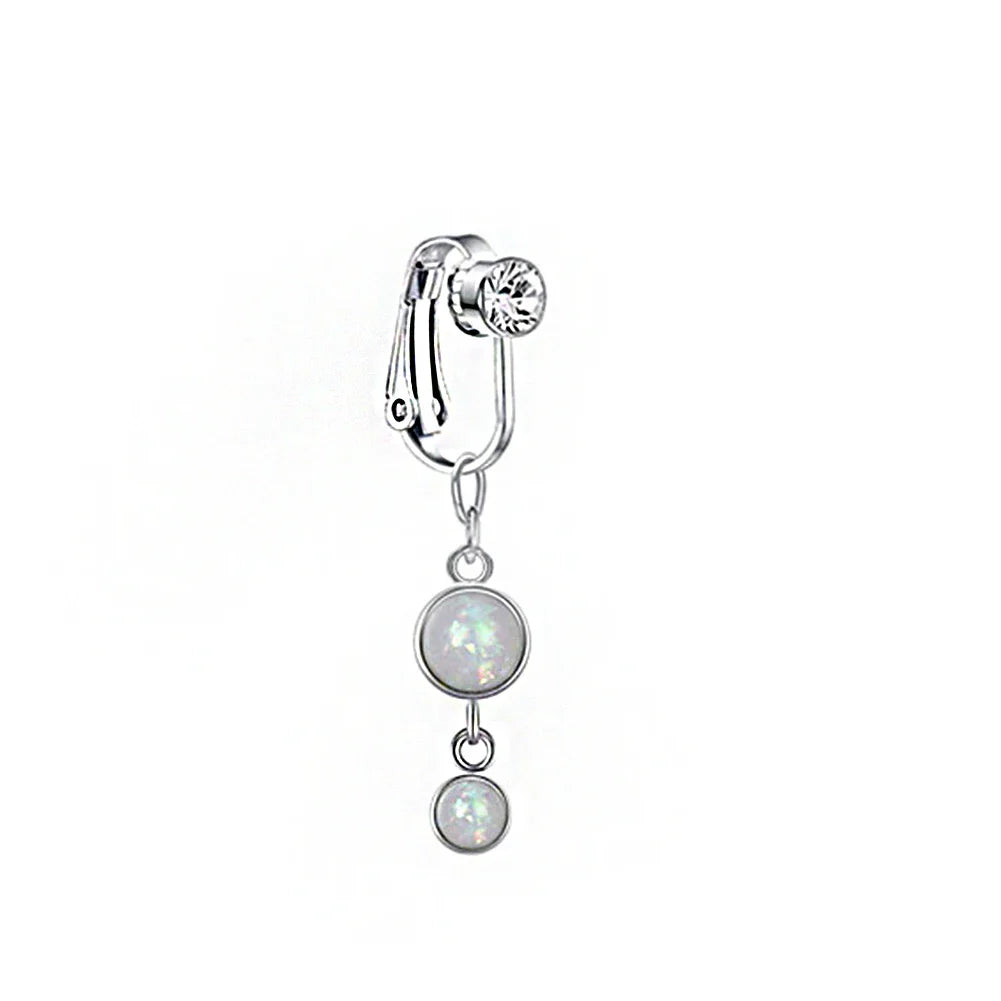 Faux Snake Belly Ring – Fake Clip-On Umbilical Navel Piercing, Belly Button & Cartilage Body Jewelry
