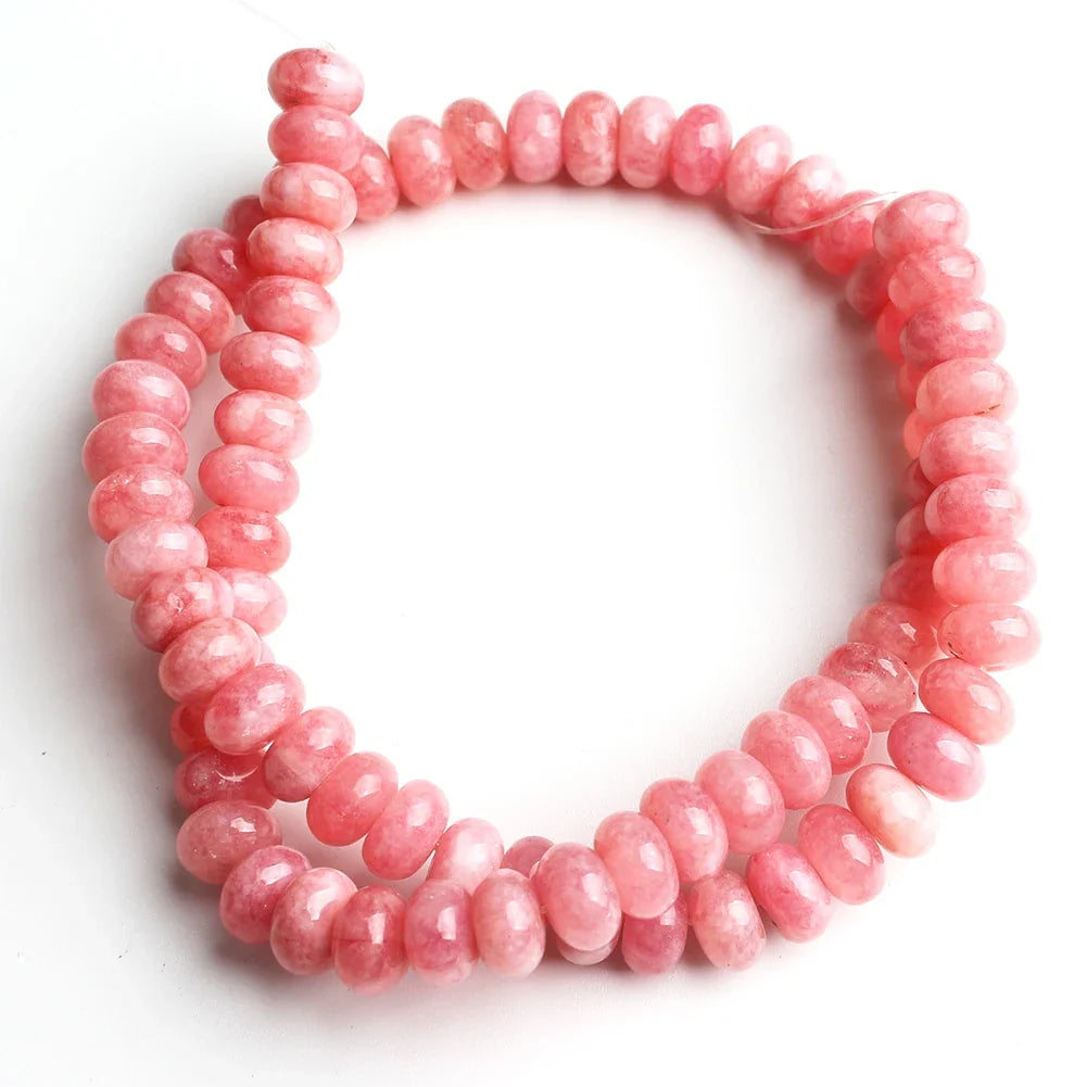 Natural Stone Rondelle Beads - 5x8mm Tourmaline, Citrine & Quartz Loose Beads for DIY Bracelets