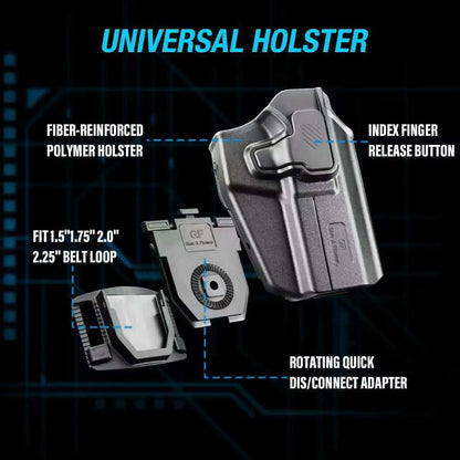 Universal Polymer Pistol Holster - Right Hand Quick Draw Auto Lock Carry Case