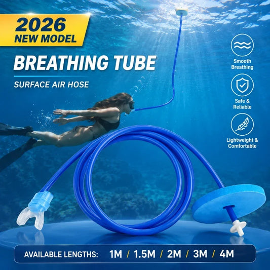 Full Dry Snorkel Breathing Tube - Foldable Anti-Choking Scuba & Swimming Training Gear (1–4M)