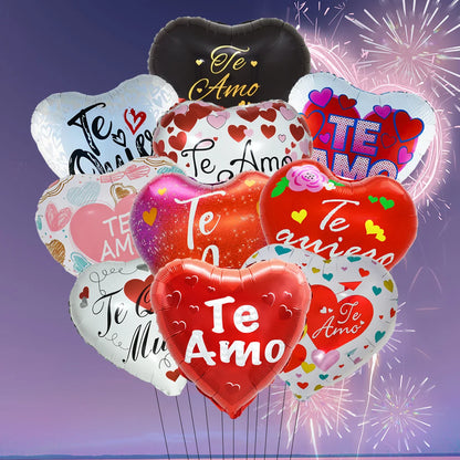 Happy Valentine’s Day Heart Balloon Stand Set – Love Bear & Heart-to-Heart Balloons Wedding Party Decoration