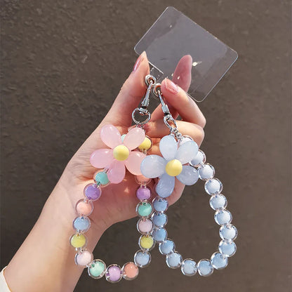 Phone Anti-Lost Lanyard - Colorful Macaron Round Bead Pendant, Women's Handheld Wrist Chain for Mobile Phones