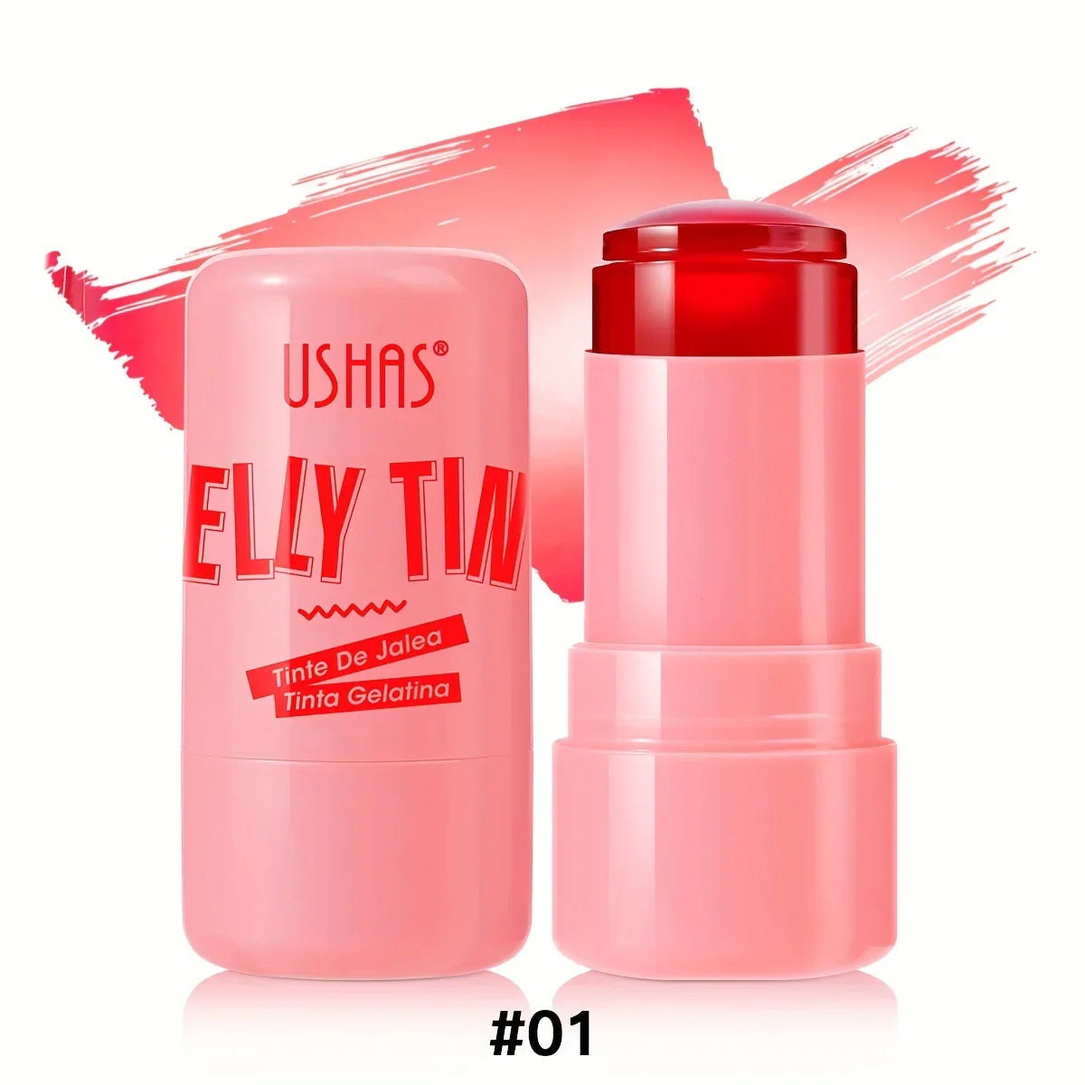4 Color Jelly Blush Stick – 3-in-1 Multi-Use Matte Blush, Lip Balm & Eyeshadow, Moisturize & Brighten Lip Gloss