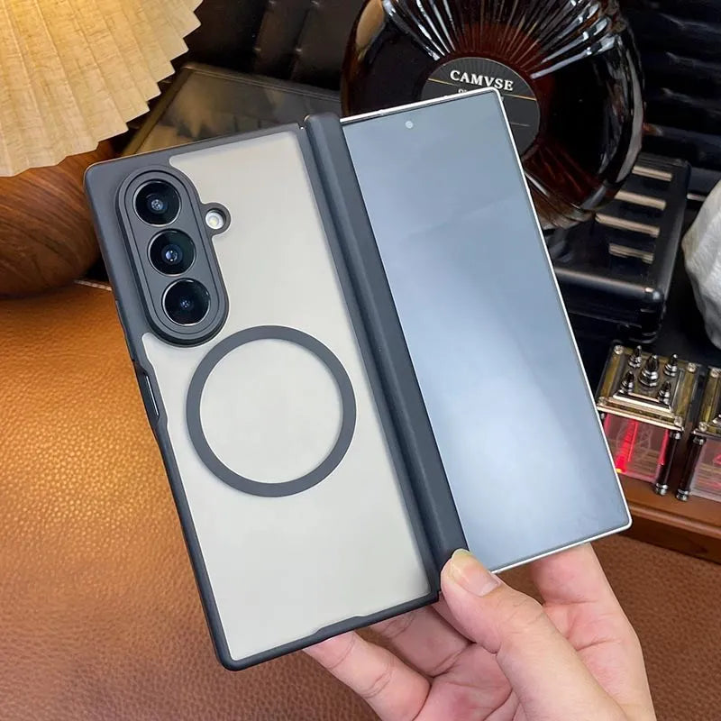 MagSafe Matte Transparent Case - Magnetic Wireless Charging Cover for Samsung Galaxy Z Fold 5, 6 & 7