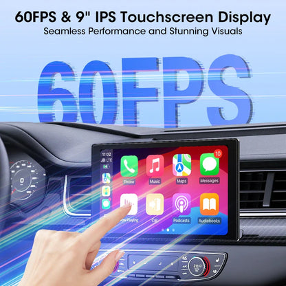7–9" Universal Car Mirror Screen – Wireless CarPlay & Android Auto Multimedia Player with Portrait/Landscape Support