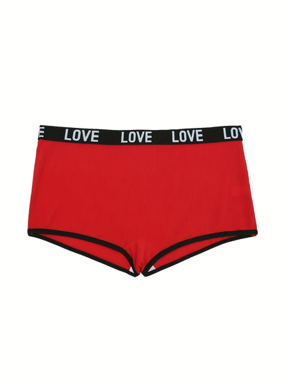 7 Pairs Women’s Lettered Waistband Briefs - Mixed Color Comfortable Sporty Casual Underwear Set