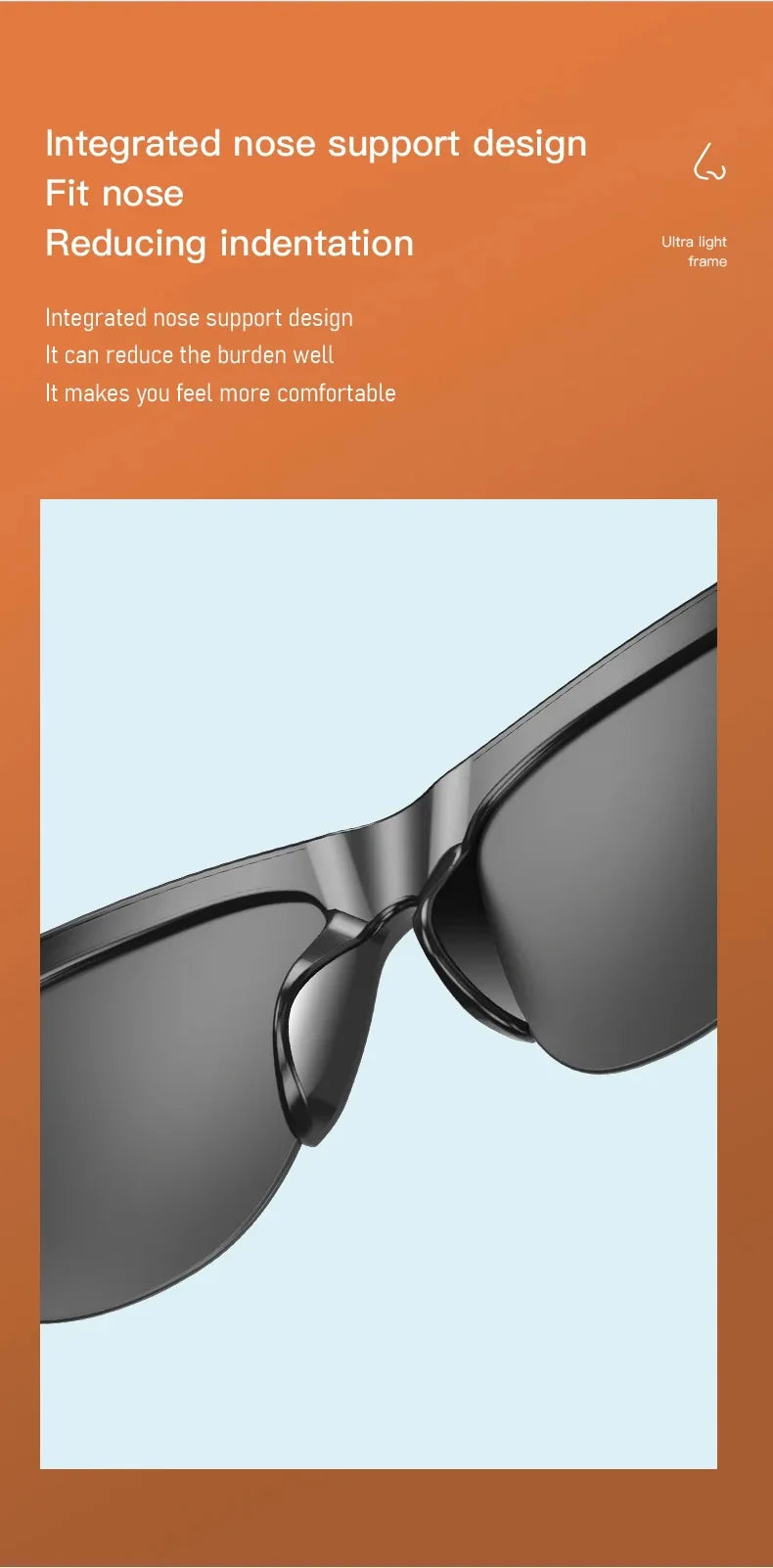 Smart Bluetooth V5.3 Sunglasses with HIFI Headphones – Outdoor Sports UV Glasses for Men & Women