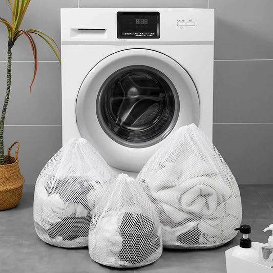 Large Drawstring Laundry Bag - Durable Mesh Washing Net for Clothes, Jeans, Blankets & Bedding