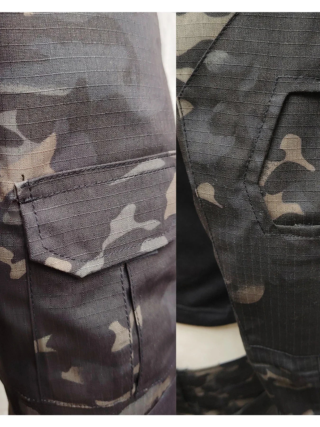 Men’s Camo Tactical Uniform Set | Ripstop Airsoft Suit with Multi-Pocket Pants & Training Shirt for Hunting or Paintball