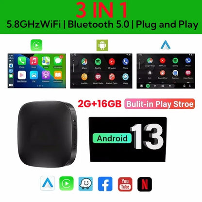 Android 13 Car AI Box — Wireless CarPlay & Android Auto Adapter for Netflix, YouTube, Chery Arrizo 5/7 & Tiggo 3/3X/5X