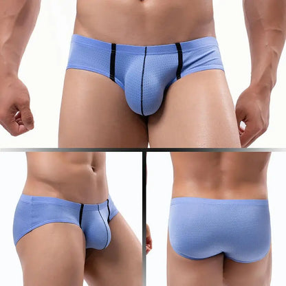 Men’s Ice Silk Low Waist Underwear – Breathable Mesh Boxer & Briefs, Lightweight Swim Bikini Trunks for Comfort Fit