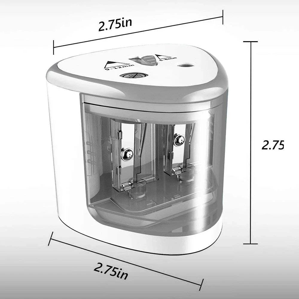 Tenwin Two-Hole Electric Pencil Sharpener – Automatic Switch for Home, Office, School – Stationery Art Supplies