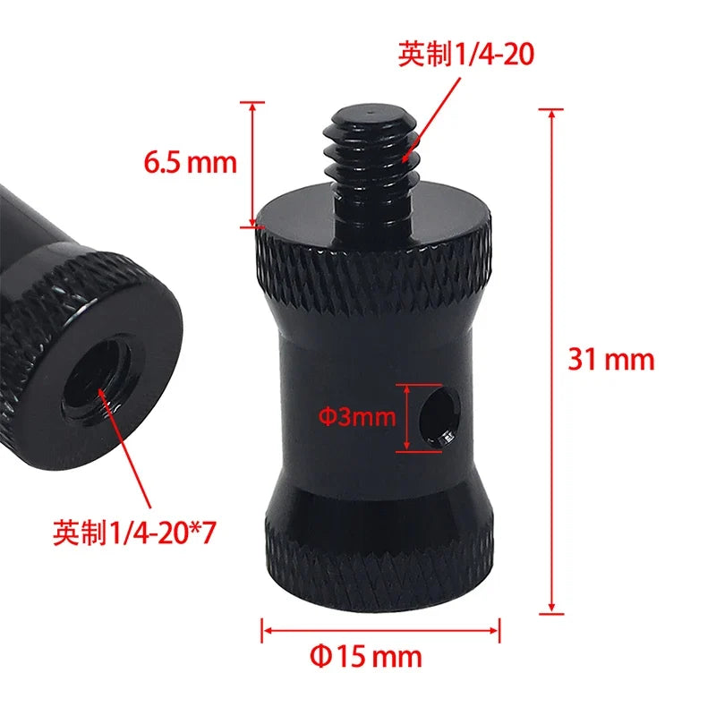 Reinforced Camera Screw Adapter - 1/4 to 3/8 Inch Male Female Thread Converter for Tripod Monopod Ball Head Light Bike Mount