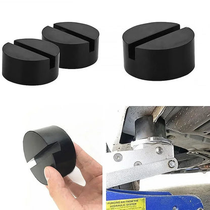 Car Lift Jack Stand Rubber Pads – Black Rubber Slotted Floor Jack Pad, Frame Rail Adapter, Universal Fit
