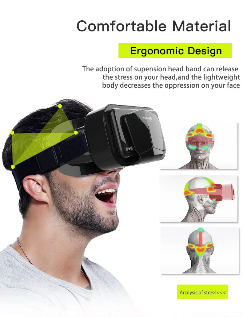 VR Glasses Virtual Reality Headset – 3D Lenses Smart Goggles for Smartphones, Mobile Game Accessory