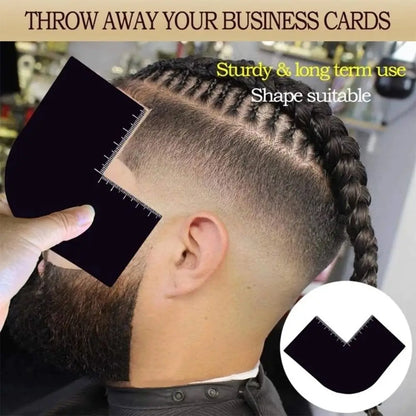 Reusable Barber Lineup Card - Beard & Hairline Shaping Tool with Measurement Guide