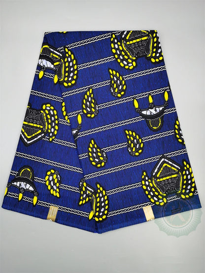 Guaranteed Original African Wax Fabric - 100% Cotton Real Ankara Print 6 Yards for Wedding Dresses & Sewing