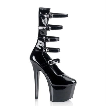 SDTRFT Women’s 17cm Platform Stiletto Ankle Boots - Thin High Heels Patent Leather Party & Wedding Shoes