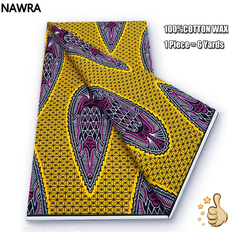 Original 100% Cotton African Wax Print Fabric - Soft Ankara Batik DIY Pagne