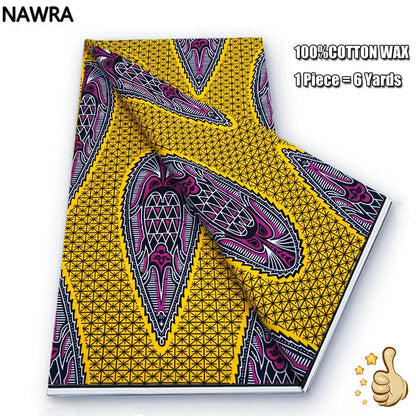 Original 100% Cotton African Wax Print Fabric - Soft Ankara Batik DIY Pagne