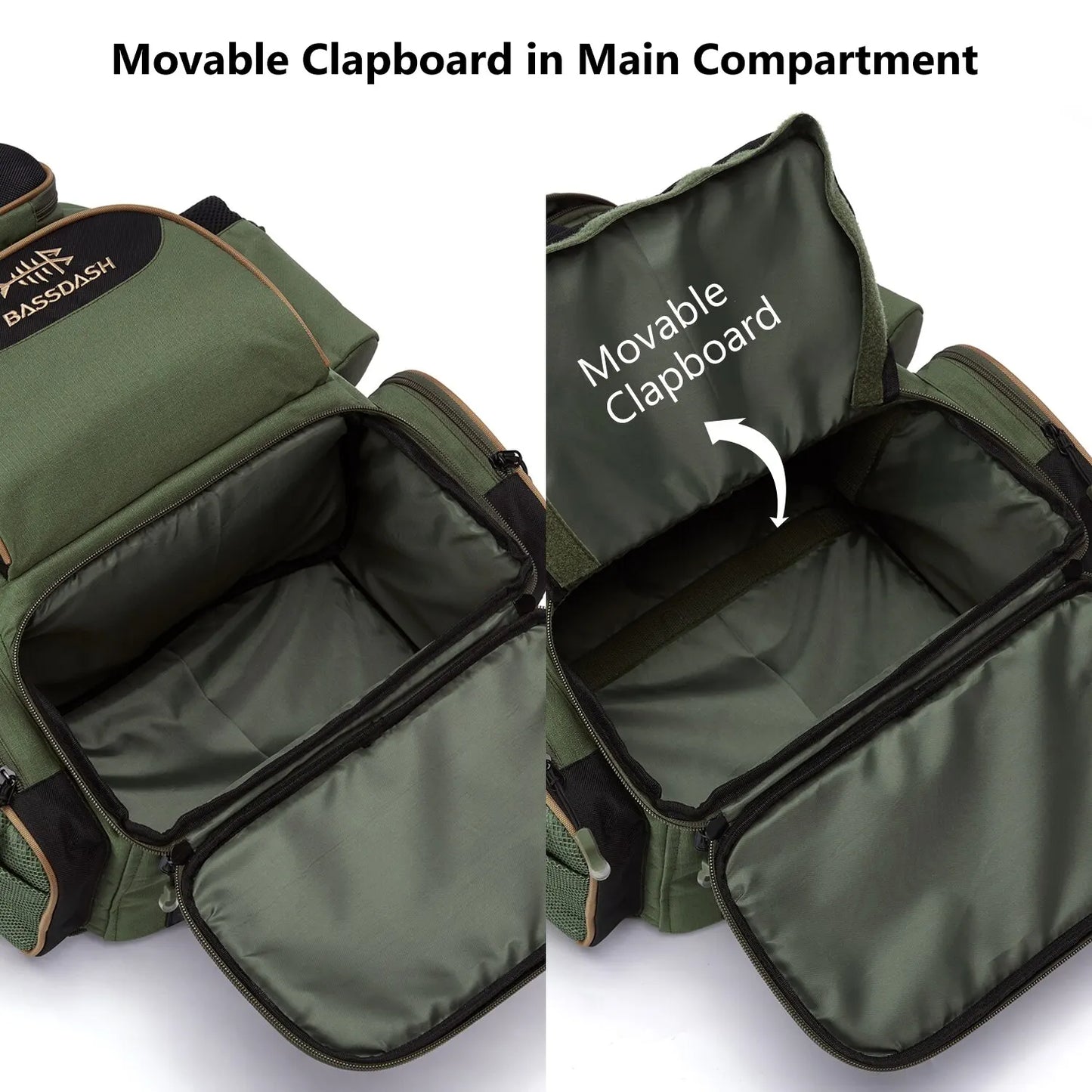 Bassdash Fishing Tackle Backpack – Lightweight Multifunctional Tactical Bag with Tackle Box