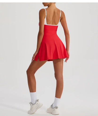 Women’s Tennis Dress - Pocketed Golf Skirt Anti-Shorts Yoga & Badminton Activewear Outfit