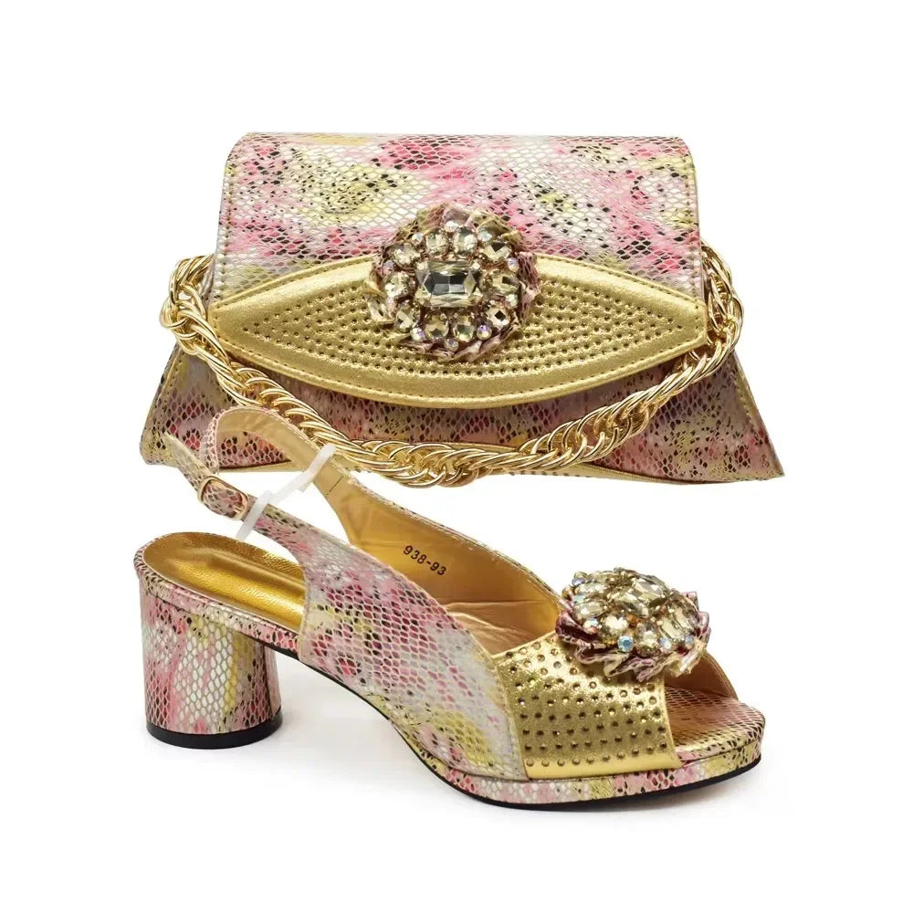 Women’s Purple Italian Shoe & Bag Set - Elegant Heeled Party & Wedding Accessories