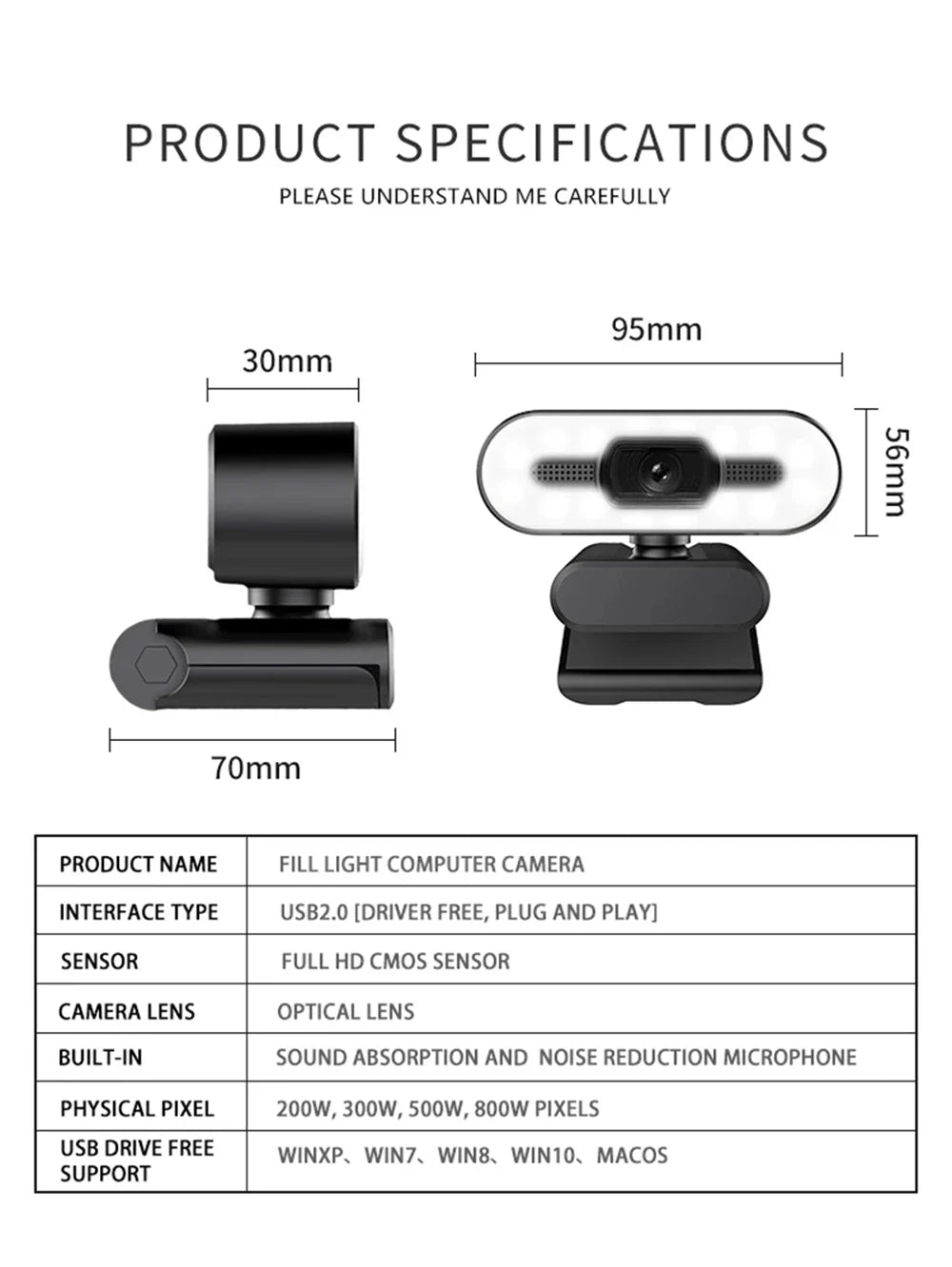 Portable Full HD Webcam | 1080P/2K/4K Auto Focus with Microphone for PC, Laptop & Live Streaming