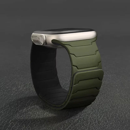 Silicone Magnetic Strap for Apple Watch - Adjustable Band for 49mm/46mm/45mm/44mm/42mm/41mm/40mm Series Ultra, SE & More