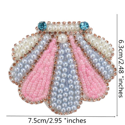 3D Handmade Ocean Animal Patches - Beaded Seahorse Crab Starfish DIY Sewing Accessories & Craft Ornaments