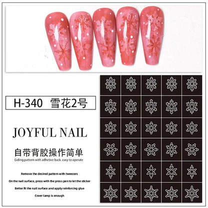 Hollow Nail Art Stickers – Spray-Painted Love & Butterfly French Pattern Decorative Decals for Nails